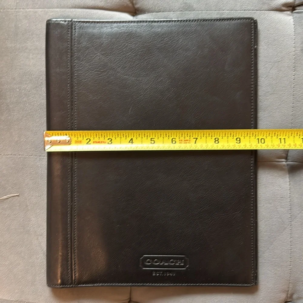 Coach Black Leather Padfolio Folder